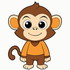 Obraz premium A naughty cartoon monkey