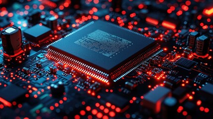 High-performance computer chip with intricate design and advanced technology for electronic devices