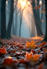 autumn leaves on the ground