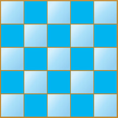 Abstract blue squares with gold edge