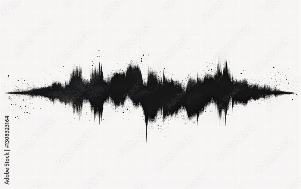 Poster intriguing sound wave representation visualizing audio frequencies in a modern artistic style