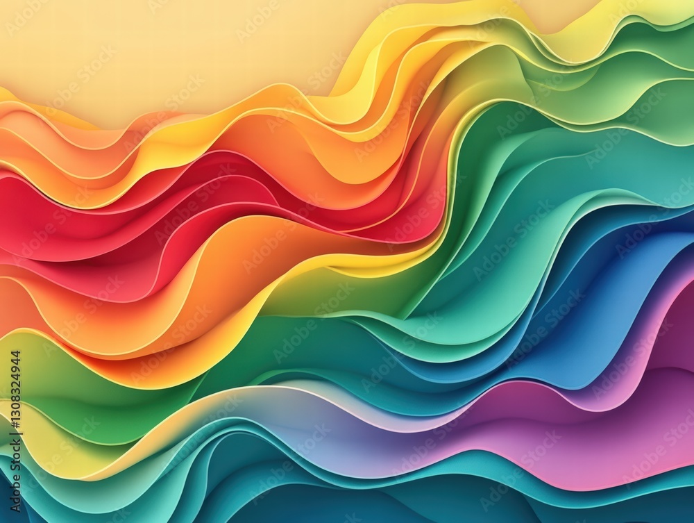 Poster engaging colorful background with wavy lines creating a dynamic flowing abstract visual experience