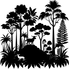 silhouettes of palms