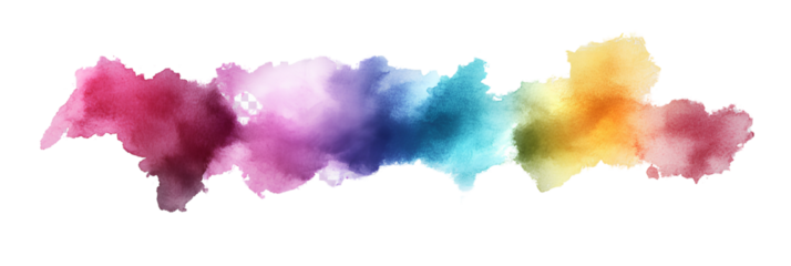  Watercolor splashes, 5 colors, isolated on a transparent background (4)