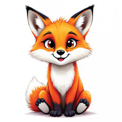 Obraz premium Adorable Cartoon Fox Illustration