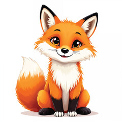Obraz premium Adorable Cartoon Fox Illustration