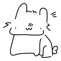 Minimalist hand drawn bunny line art.