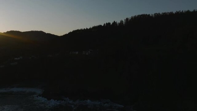 Sunrise in Neskowin Oregon on Highway 101 Pacific Ocean Waves Crashing at Neskowin Ghost Forest and Haystack Rock