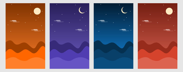 Abstract background collection. Day sequences illustration
