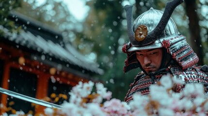 Samurai Warrior in Snow  Japan  Feudal Japan  Katana  Armor  History