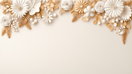 Elegant floral arrangement studio decorative design minimalist top view aesthetic appeal