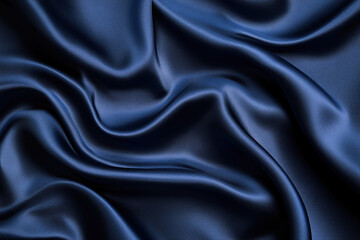 Navy Blue Silk Texture Luxury Background