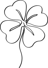 Minimalist Four Leaf Clover Line Art Vector