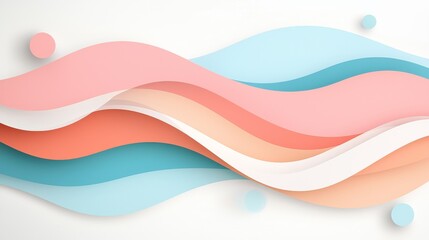 Fototapeta premium Colorful paper waves abstract design digital art creative studio modern environment artistic view