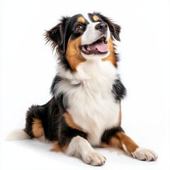 Fototapeta premium Energetic dog sticking its tongue out in a playful pose capturing the essence of joy and fun in outdoor settings