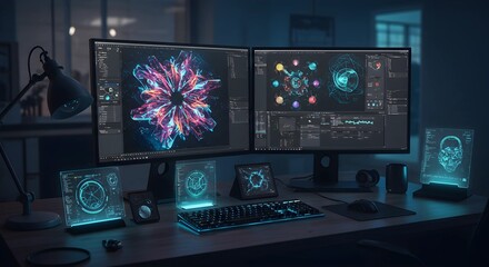 Fototapeta premium Digital Design Setup | Graphic Design Workstation