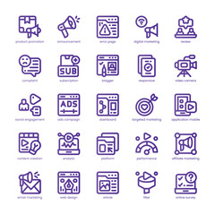 Online Branding Icon pack for your website, mobile, presentation, and logo design. Online Branding Icon line basic color design. Vector graphics illustration and editable stroke.