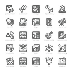 Online Branding Icon pack for your website, mobile, presentation, and logo design. Online Branding Icon outline design. Vector graphics illustration and editable stroke.