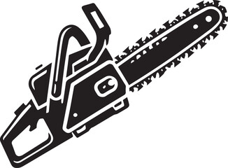 vector illustration of a saw, black Chainsaw silhouette vector, Chainsaw logo vector, Chainsaw silhouette vector isolated on white background