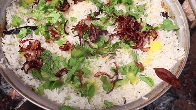 Dum chicken biryani is delicious