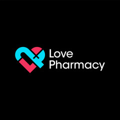 pharmacy love medicine logo with initial LP