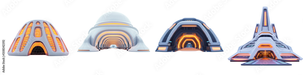 Wall mural futuristic architectural structures conceptual digital of innovative and imaginative building design
