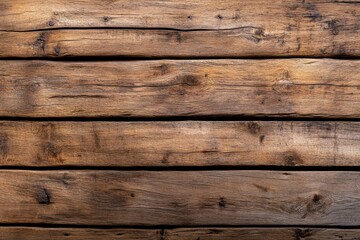 Fototapeta premium Rustic Brown Wooden Planks - Close-up of aged brown wooden planks, showing texture and grain. Ideal for backgrounds or textures