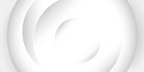 Circle White Futuristic Background, Overlap Layer. Abstract Smooth Radial Business Illustration.eps10