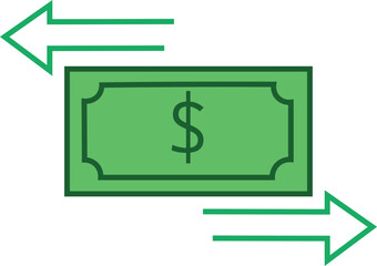 Money movement icons vector editable file, black and white