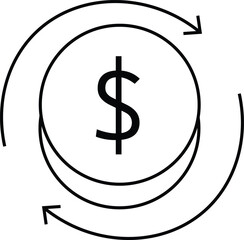 Money movement icons vector editable file, black and white