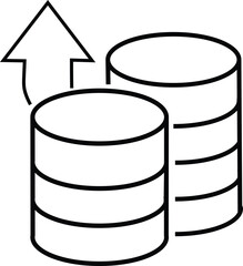 Money movement icons vector editable file, black and white