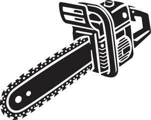 vector illustration of a saw, black Chainsaw silhouette vector, Chainsaw logo vector, Chainsaw silhouette vector isolated on white background