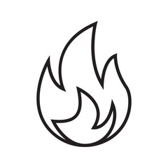 Fire flame icon. Burning symbol. Fireball sign. Energy illustration isolated.