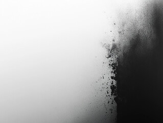 Abstract gradient transition from white to black with scattered particles creating a dynamic effect
