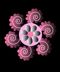 abstract background with circles design Round frame made of on black background