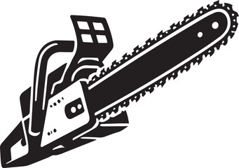 vector illustration of a saw, black Chainsaw silhouette vector, Chainsaw logo vector, Chainsaw silhouette vector isolated on white background