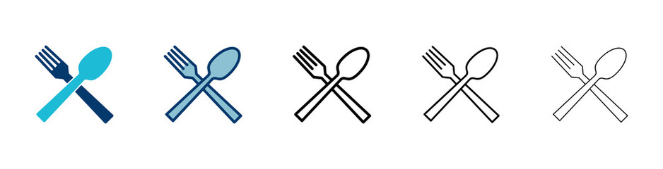 Fototapeta premium Fork, Spoon, and Knife isolated on white background. Restaurant icon. food icon. Eat. Cutlery icon.