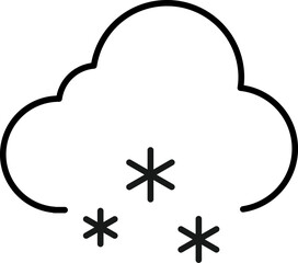 Snow under Cloud Minimalistic Linear Pictogram for Web and Graphic Design, Apps, Banners, Social Network and Cards