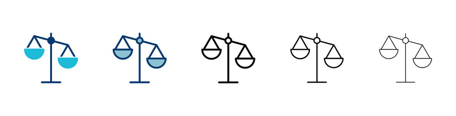 Scales icon vector isolated on white background . Law scale icon. Justice sign