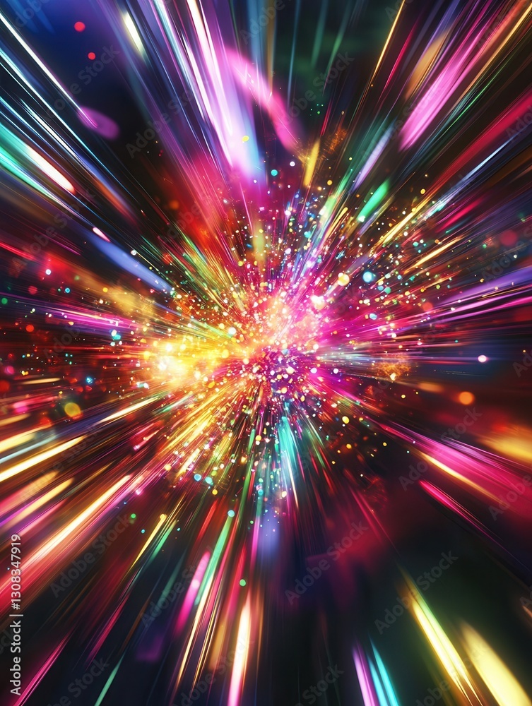 Poster dynamic bursts of neon colors create a vibrant abstract background evoking surprise and excitement i