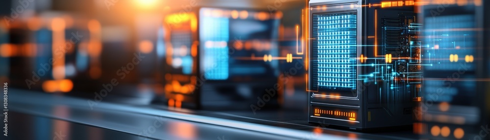 Aufkleber high-tech server located in a modern server room showcasing advanced technology and data processing 