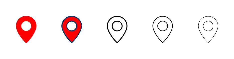 Pin icon vector isolated on white background. Location icon. Map pointer icon. Point. Locator. Address
