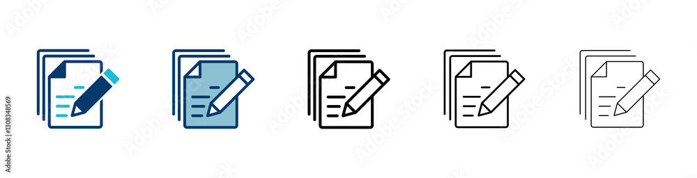 Wall mural note icon vector isolated on white background. taking note icon vector. edit line icon. document wri