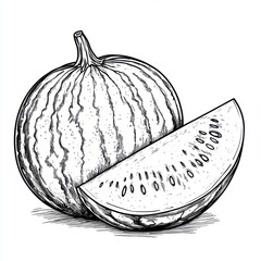 Realistic watermelon coloring page for kids fun activity creative learning environment kid-friendly viewpoint