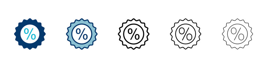 Discount icon vector isolated on white background. Discount tag icon.