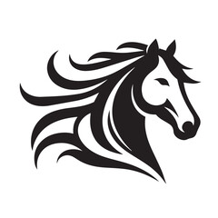 Horse head silhouette vector on white background