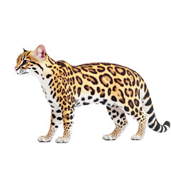 Fototapeta premium Ocelot isolated on white or transparent background
