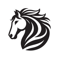 Horse head silhouette vector on white background
