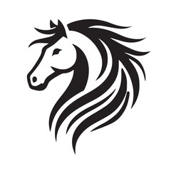 Horse head silhouette vector on white background