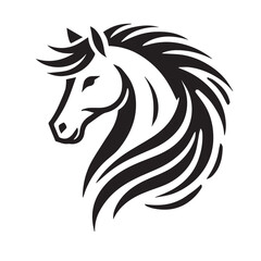 Horse head silhouette vector on white background